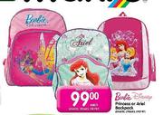 Barbie Disney Princess Or Ariel Backpack-Each