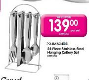 Primaries 24 Piece Stainless Steel Hanging Cutlery Set