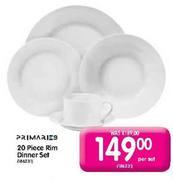 Primaries 20 Piece Rim Dinner Set