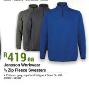 Jonsson Workwear 1/4 Zip Fleece Sweaters-Each