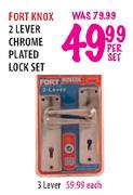 Fort Knox 3 Lever Chrome Plated Lock Set-Each