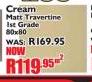 Cream Matt Travertime 1st Grade Tiles 80x80-Per Sqm