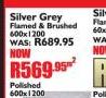 Silver Grey Flammed & Brushed 600x1200 Tile-Per Sqm
