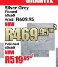 Silver Grey Flamed 60x60 Tile-Per Sqm