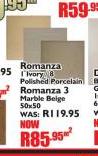Romanza 3 Marble Beige Tile 50x50-Per Sqm