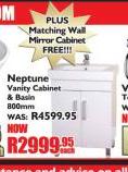 Neptune Vanity Cabinet & Basin 800mm-Each