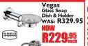 Vegas Glass Soap Dish & Holder-Each