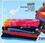 Terry Beach Towels Assorted-Each