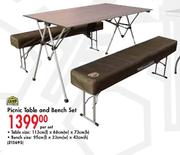 Camp Master Picnic Table And Bench Set-Per Set