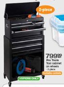 Pro Tools Tool Cabinet On Wheels-2 Piece