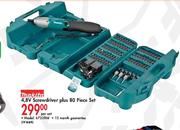 Makita 4.8V Screwdriver Plus 80 Piece Set-Per Set
