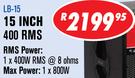Dixon Bass Bin Speakers 15 Inch 400 RMS LB-15