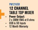 Dixon 12 Channel Table Top Mixer PM121USB