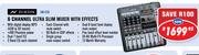 Dixon 6 Channel Ultra Slim Mixer With Effects AM-EX6