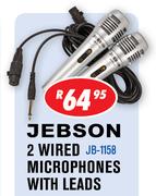 Jebson 2 Wired Microphones With Leads JB-1158