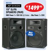 Dixon 15" DJ/PA Speakers (Pair) NDE1X15