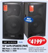 Dixon 15" DJ/PA Speakers (Pair) PLH15