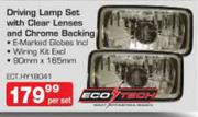 Ecotech Driving Lamp Set With Clear Lenses And Chrome Backing-Per Set