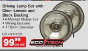 Ecotech Driving Lamp Set With Clear Lenses And Black Backing-Per Set