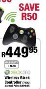 XBox 360 Wireless Black Controller