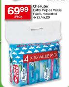 Cherubs Baby Wipes Value Pack Assorted-4x72/4x80