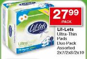 Lit-Lets Ultra-Thin Pads Duo Pack Assorted-2x7/2x8/2x10