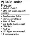 Hisense 340Ltr Larder Freezer H340US