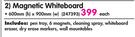 Aro Magnetic Whiteboard-600x900mm Each