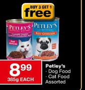 Petley's Dog Food and Cat Food Assorted-385g Each