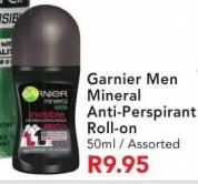 Garnier Men Mineral Anti-Perspirant Roll-On Assorted-50ml