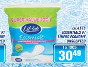 Lil-Lets Essentials P/Liners Economy Unscented-1 x 100's