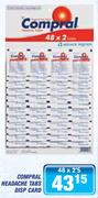 Compral Headache Tabs Disp Card-48 x 2's