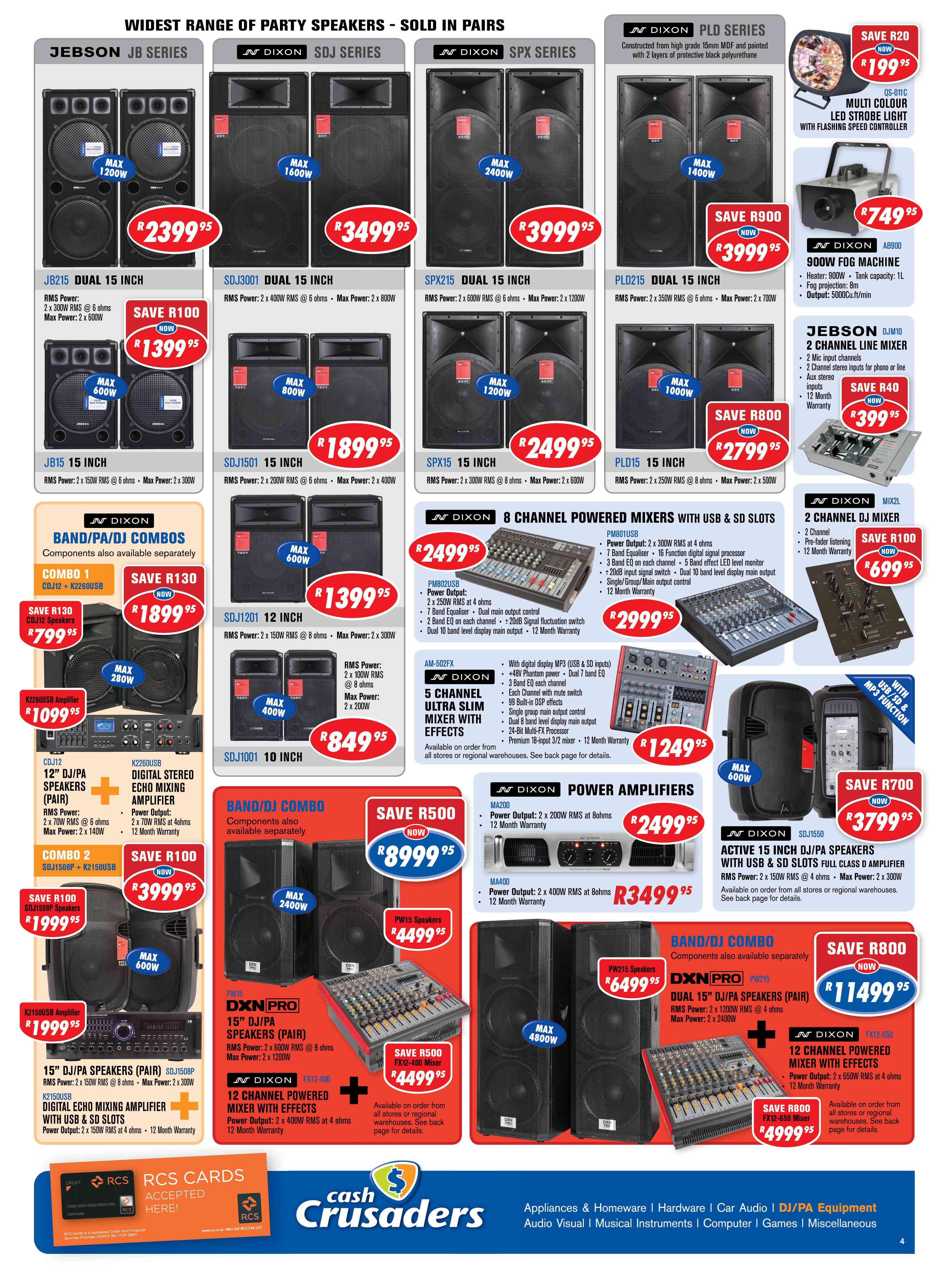 Special Dixon 8 Channel Powered Mixers With USB & SD Slots PM802USB — www.guzzle.co.za