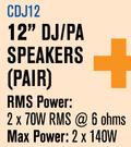 Dixon 12" DJ/PA Speakers (Pair) CDJ12
