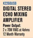 Dixon Digital Stereo Echo Mixing Amplifier K2260USB