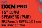 DXN Pro 15" DJ/PA Speakers (Pair)