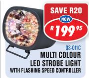 Multi Colour LED Strobe Light With Flashing Speed Controller QS-011C