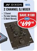 Dixon 2 Channel DJ Mixer MIX2L