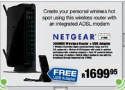 Netgear 300MBS Wireless Router + USB Adapter