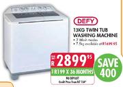 Defy Twin Tub Washing Machine-7.5kg