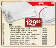 SCE Electric Blankets Dual-Fit Queen 187 x 155 x 40cm-Each