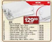 SCE Electric Blankets Deluxe King 188 x 184cm x 40cm-Each