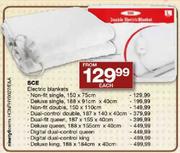 SCE Electric Blankets Deluxe Queen-188 x 155cm x 40cm-Each