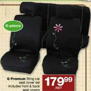 Q Premium Bling Car Seat Cover Set-6 Piece Per Set