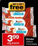 Kinder Delice Chocolate-42gm Each