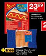 Enterprise Red/Smokrd Viennas-750gm