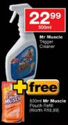Mr. Muscle Trigger Cleaner-500ml+Free Mr. Muscle Pouch Refill-500ml