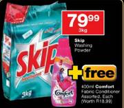 Skip Washing Powder-3kg+Free Comfort Fabric Conditioner-400ml