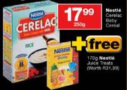 Nestle Cerelac Baby Cereal-250g+Free Nestle Juice Treats-170g