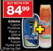Gillete Fusion ProGlide Razor+Gillete Fusion Hydra Gel Shaving Gel-200ml